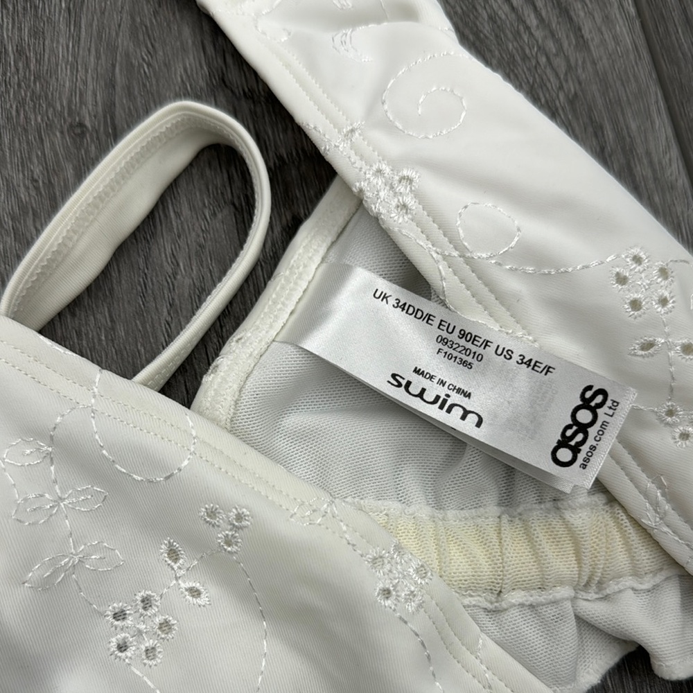 NEW ASOS White Eyelet Bikini Set - Picture 3 of 5